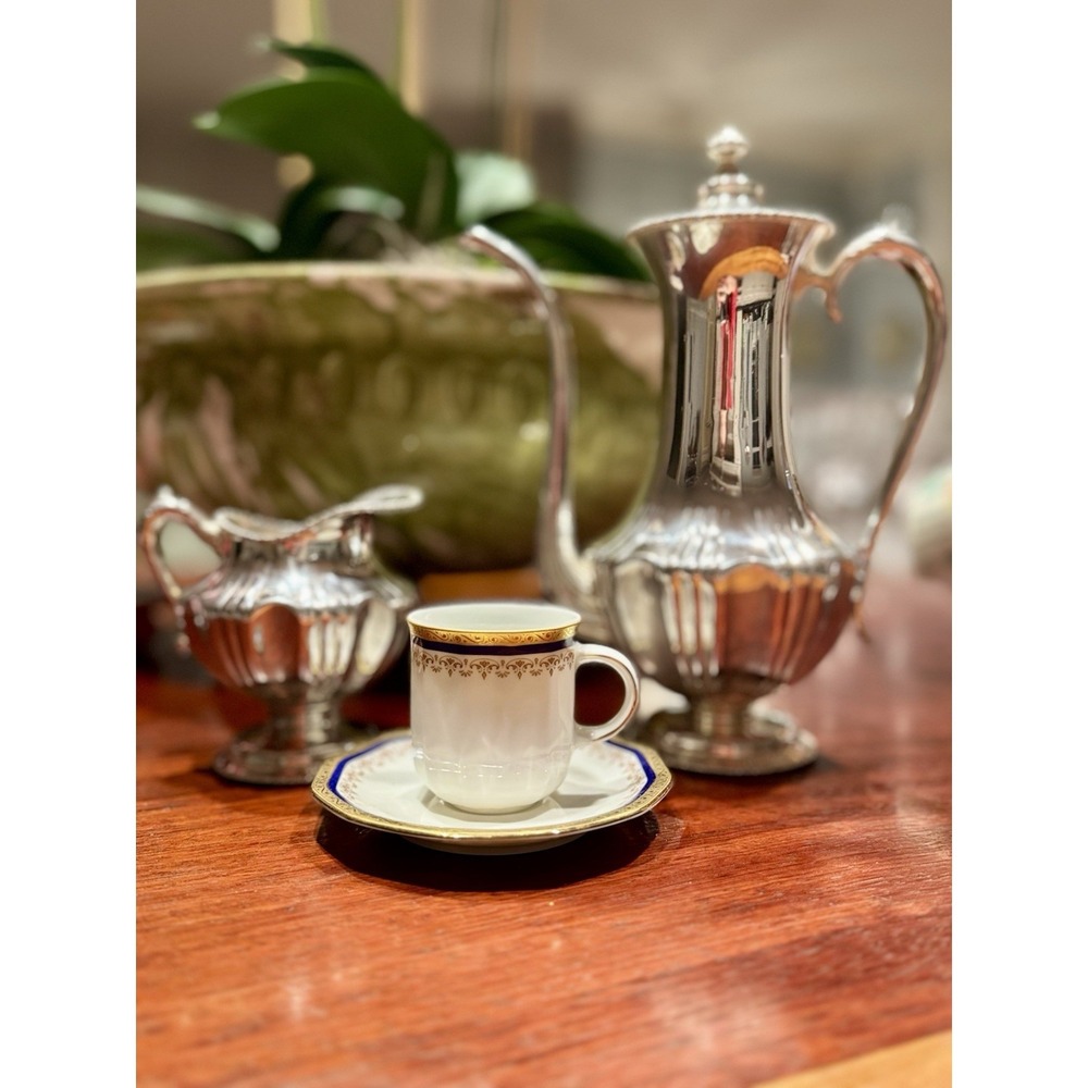 Antique Quadruple Silver Plate Coffee Pot And‎ Creamer C.1890-1910 Edwardian